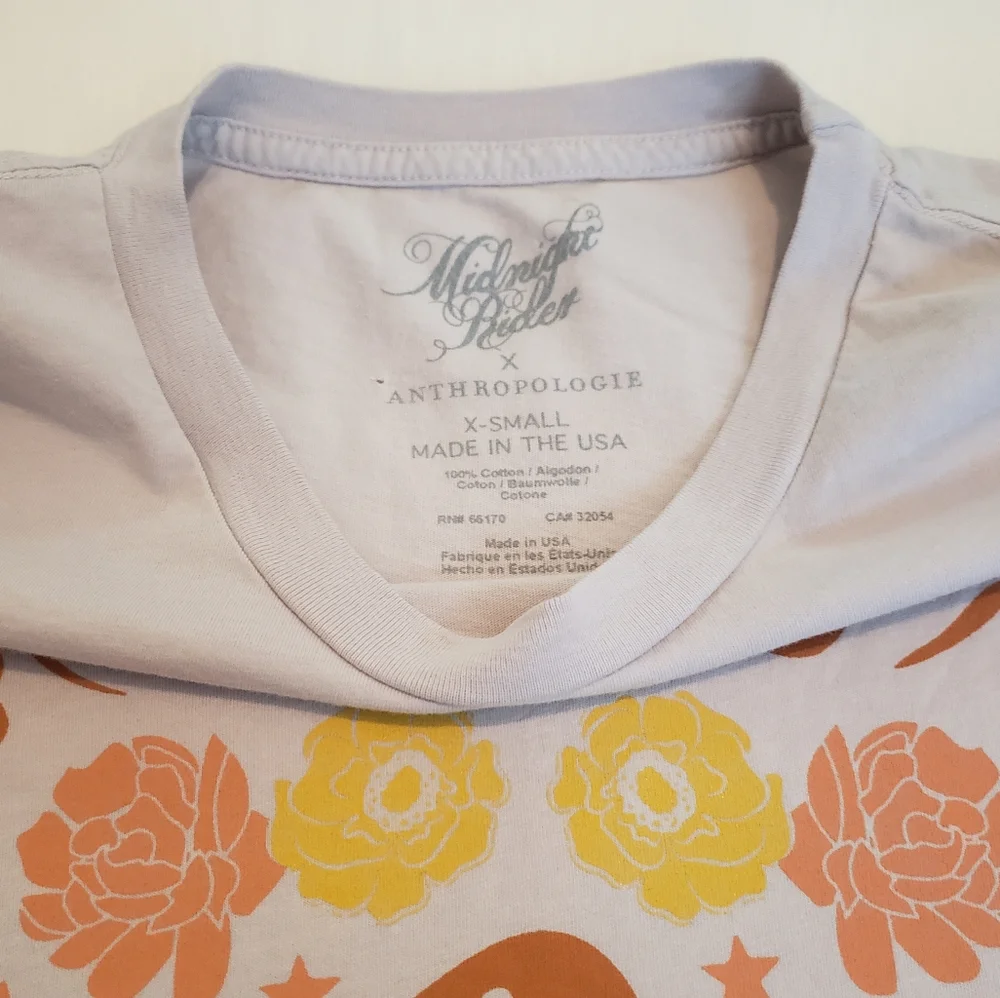 ☆SOLD☆ Anthropologie X Midnight Rider Nudie Rodeo Peace Dove Graphic Tee Size XS - Picture 6 of 9